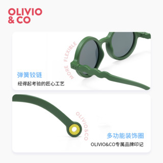 OLIVIO&CO 儿童墨镜宝宝男女童时尚太阳镜防紫外线UV偏光镜OO镜24年款0-3岁 仙人掌绿圆形  彩膜