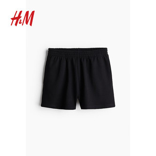 H&M女装2024夏季短卫裤1219771 黑色 155/64