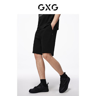 GXG奥莱华夫格肌理休闲短裤轻薄透气24夏新 黑色 175/L