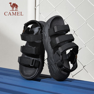 骆驼（CAMEL）轻量透气回弹缓震时尚运动休闲凉鞋男士 G14M074663 黑色 41
