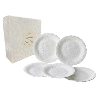 白色浮雕蕾丝餐盘5件套装 17厘米  51952 – 23177