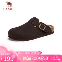 骆驼（CAMEL）复古绒面勃肯鞋防撞软弹拖鞋休闲凉鞋男 G14M074667 咖啡 38 