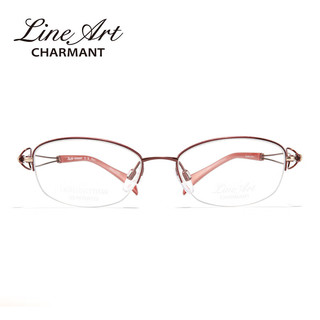 夏蒙（Charmant）线钛系列眼镜女士钛合金XL2928可配近视眼镜度数 WH WH-白色+金色