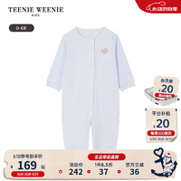 Teenie Weenie Kids小熊童装24春夏女宝宝纯棉舒适针织连体衣 浅蓝色 90cm