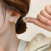 珥柒 复古珍珠耳环女小众设计感耳钉 E421一款两戴 925银针