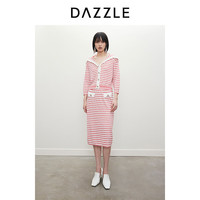 DAZZLE地素邱天同款 毛针织衫2024夏季女装魔力针织开衫 大红色 S