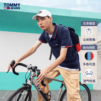 TOMMY HILFIGER Tommy 春夏男女珠地棉撞色袖口镶边短袖POLO衫12963