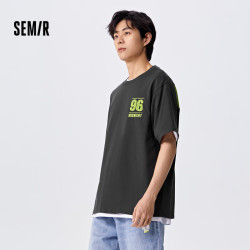 semir森马短袖t恤男夏季休闲潮流短袖上衣集合j款褐灰2085117592al