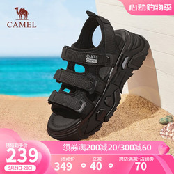 CAMEL 骆驼 凉鞋女夏季新款厚底舒适运动休闲鞋时尚沙滩鞋子 L24M577709黑色 38