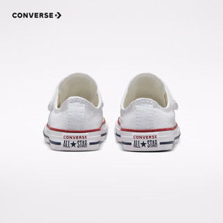 匡威（Converse）童鞋儿童帆布鞋低帮春夏季全明星经典款魔术贴儿童小白鞋 白色 34码