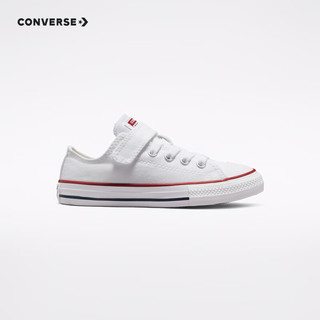 匡威（Converse）童鞋儿童帆布鞋低帮春夏季全明星经典款魔术贴儿童小白鞋 白色 34码