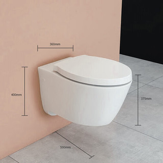 科勒（KOHLER）家用壁挂式马桶挂墙坐便器水箱嵌入式墙排直冲悬挂式马桶25255T 矮挂墙马桶+26134T智能盖