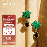 LOLA ROSE 常青藤系列 LR60001 叶片925银镀金玉石耳环