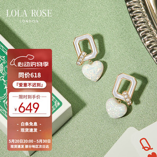 LOLA ROSE Lola Q系列 LR60008 心形925银母贝宝石耳环