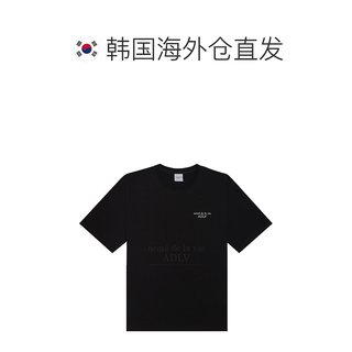adlv短袖T恤基础款字母LOGO徽标印花男女黑色SSBLN2-BLK