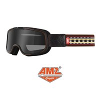 AMZ摩托车复古风镜3/4头盔男女通用护目镜机车骑行眼镜全盔防护镜 印第安茶色（茶色+透明镜片）