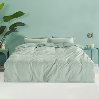 喜临门纯棉床上四件套床上用品套件被单被罩 茜露-蓝 1.8米床(四件套适配220x240被芯)