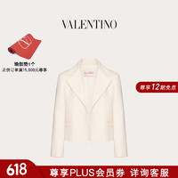 华伦天奴VALENTINO女士CREPE COUTURE夹克 象牙白色 36