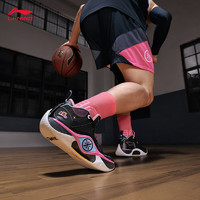 LI-NING 李宁 幻影5丨篮球鞋男新款低帮透气柔软轻量减震回弹实战比赛鞋 黑色-1 43.5