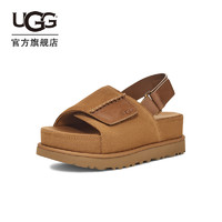 UGG 夏季新款女士休闲舒适厚底纯色露趾可调式鞋面束带凉鞋1152652