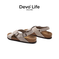 Devo 的沃 Life软木凉鞋女时尚休闲罗马复古日系平底夏季凉拖56111