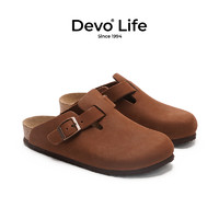 Devo 的沃 Life软木拖鞋包头半包半拖透气复古休闲套脚百搭潮女鞋3624