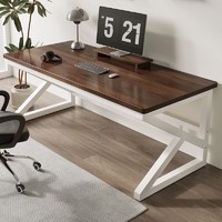 倾诺 电脑桌实木书桌台式学生家用写字办公条桌北欧现代双人简约桌子