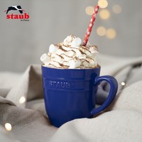 staub 珐宝 陶瓷浓缩咖啡杯早餐家用牛奶杯办公室水杯简约马克杯0.35L 马克杯深蓝0.35L
