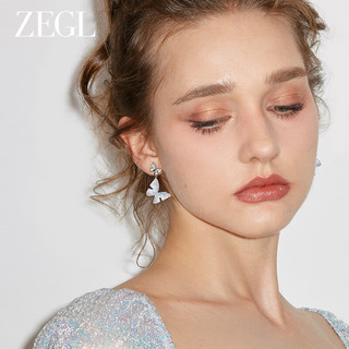 ZEGL冰晶蝴蝶耳环女2024个性设计清冷高级感925银针百搭显白 双蝶漫舞耳环