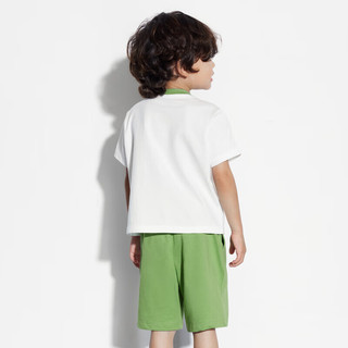 GAP男童2024夏季纯棉印花短袖T恤短裤套装户外风儿童装466026 白色 90cm(1-2岁)亚洲尺码