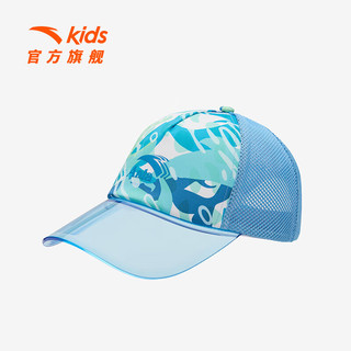 安踏儿童帽子男童防晒遮阳帽2024年夏季透气时尚棒球帽 绿色-2 M