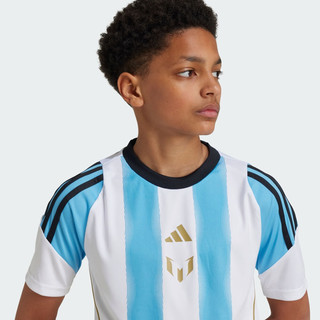 adidas梅西系列足球运动短袖球衣男大童儿童夏季阿迪达斯 白/蓝 140CM