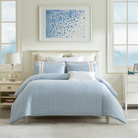 梦洁家纺北欧简约纯棉印花四件套双人床上用品床单被套 嘉顿（蓝） 1.2米(150x200cm)