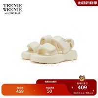 Teenie Weenie小熊2024年夏季沙发充棉软凉鞋泡芙感沙滩鞋女鞋 象牙白 38