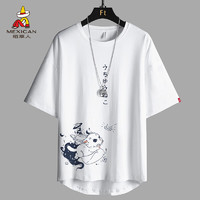 Mexican 稻草人 短袖t恤男夏季日系动漫印花体恤衫潮流半袖衣服 288白色 XL