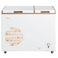 Midea 美的 202升双温冰柜小型家用卧式冷柜冷藏冷冻两用商用囤货电冰箱