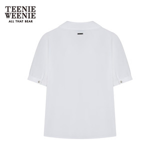 Teenie Weenie【送领结】小熊2024年夏季短袖衬衫学院风泡泡袖 白色 170/L