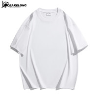 bakelong 巴克龙 短袖T恤350克7A级抗菌防虫螨情侣装纯色杜邦SORONA 白色 M