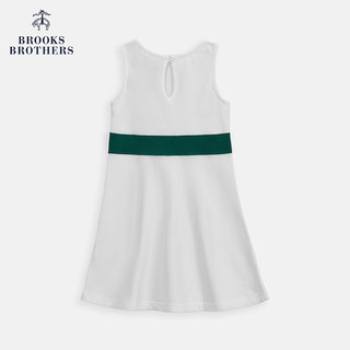 布克兄弟（BrooksBrothers）女童24春夏双色拼接无袖针织连衣裙 1001-白色 5