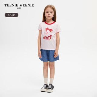 Teenie Weenie Kids小熊童装24夏季女童可爱休闲运动牛仔短裤 牛仔色 130cm