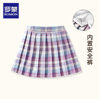 罗蒙女童百褶裙2024款儿童半身裙夏季a字裙校服裙子女孩短裙 粉色【JK】 150