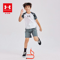 安德玛（Under Armour）【凉感】安德玛童装夏季透气凉爽运动训练休闲男童针织短裤 深灰色 110cm