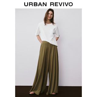 URBAN REVIVO 女士时尚休闲简约百搭贴袋短袖T恤 UWH440062