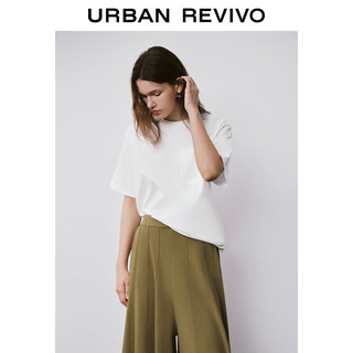 URBAN REVIVO 女士时尚休闲简约百搭贴袋短袖T恤 UWH440062 米白 XS