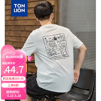 唐狮2024夏季男涂鸦圆领短袖T恤TB 本白 XL