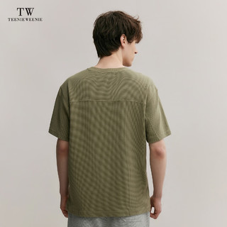 Teenie Weenie Men小熊男装圆领T恤男2024夏季休闲宽松华夫格短袖