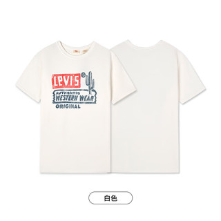 Levi's李维斯24夏季女士针织休闲印花短袖T恤 白色 A9276-0000 XL