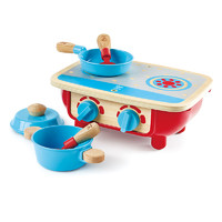Hape 厨房玩具3-6岁男孩女孩过家家木头仿真触控电炒锅收纳一体小厨房亲子互动益智玩具儿童礼物 私家桌面厨房套装E3170