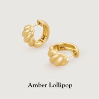百亿补贴：Amber Lollipop 安铂洛利 复古耳圈女羊角包小众设计高级感纯银耳环送礼妈妈