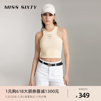 MISS SIXTY2024夏季无袖T恤女圆领修身显瘦外穿内搭甜辣性感 黄色 L